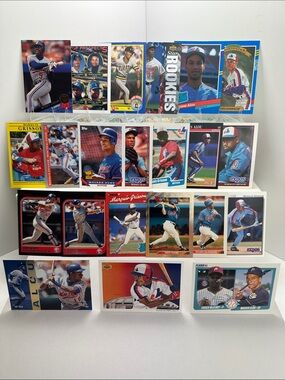 Montreal Expos Moises Alou/Marquis Grissom/Floyd rookie cards vintage lot of 22